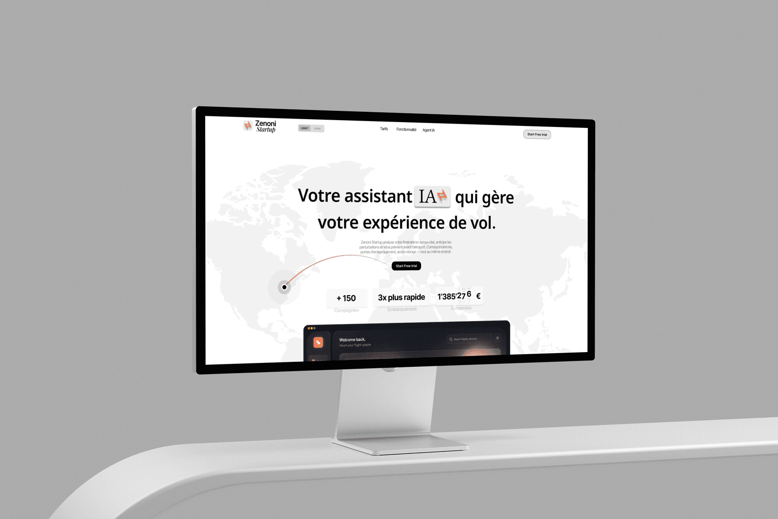 Aperçu du site Zenoni Startup sur ordinateur